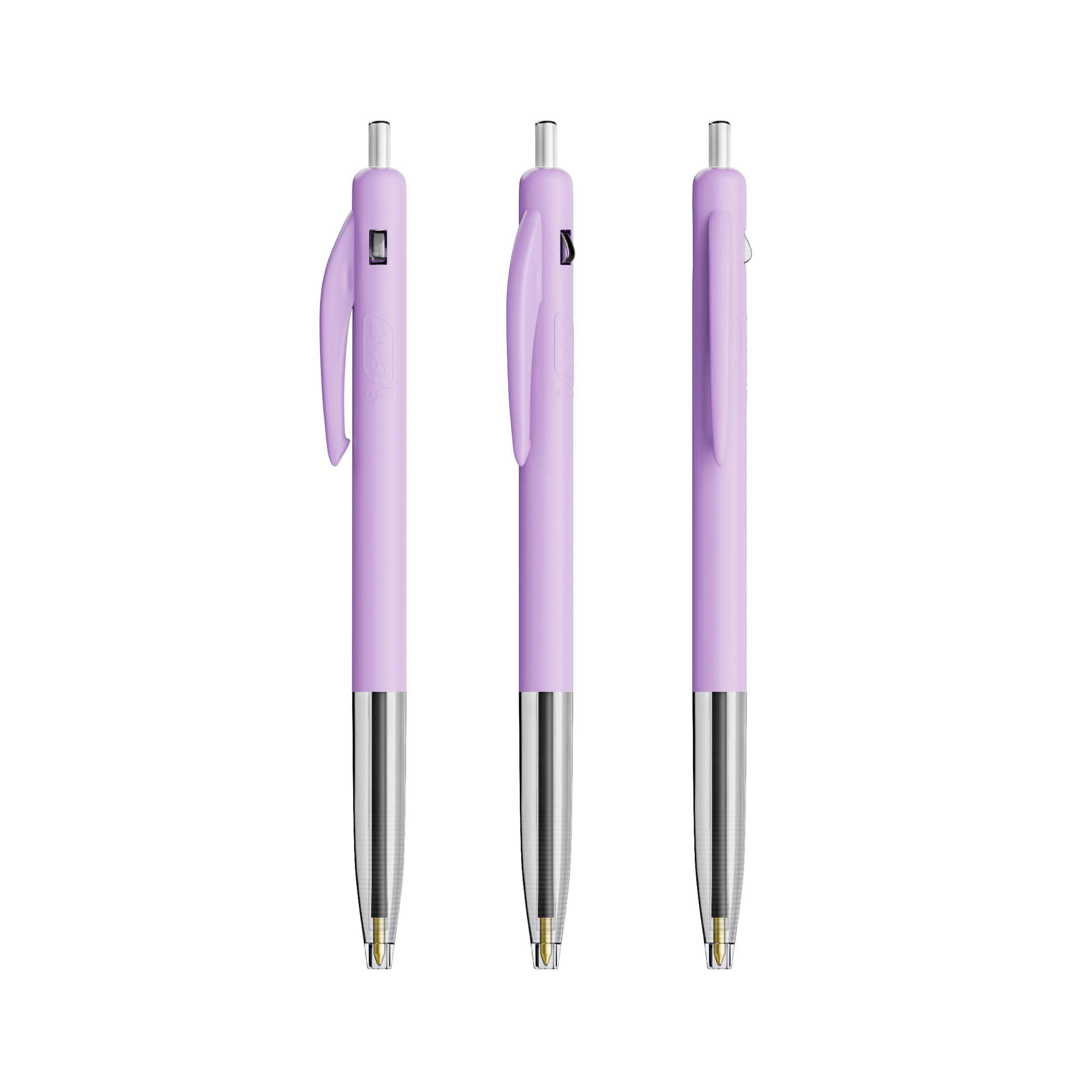 Stylo rétractable BIC® personnalisé M10® Clic Couleur Violet Pastel